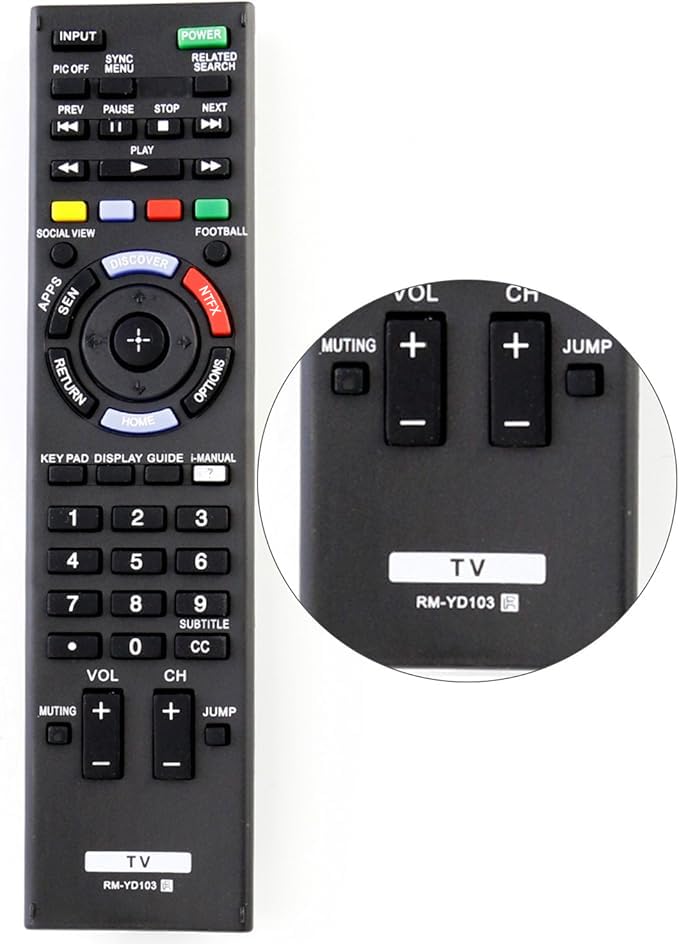 WINFLIKE RM-YD103 RMYD103 Sub RM-YD102 Universal Remote Control for Sony TV kdl-48w600b KDL-32W700B KDL-40W580B KDL-55W700B KDL-60W600B XBR-55X800B KDL-60W590B KDL55W700B XBR65X800B XBR-65X800B KDL48W580B - Image 1